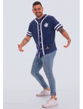 Baseball style t-shirt blue