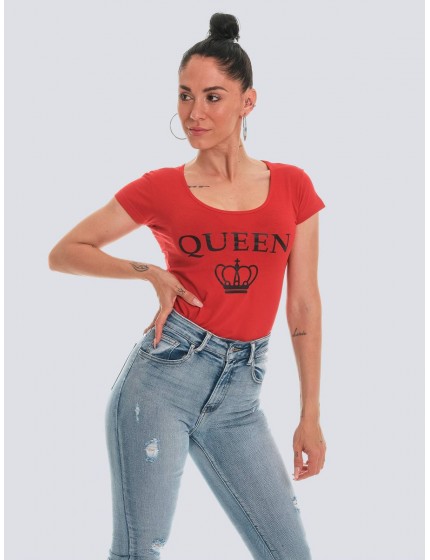 Queen woman t-shirt red