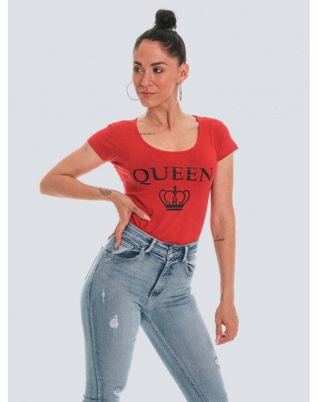 Camiseta mujer Queen roja