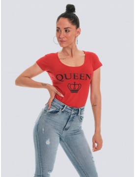 Queen woman t-shirt red