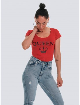 Camiseta mujer Queen roja