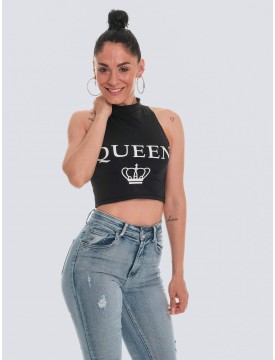 Top Queen licra negro