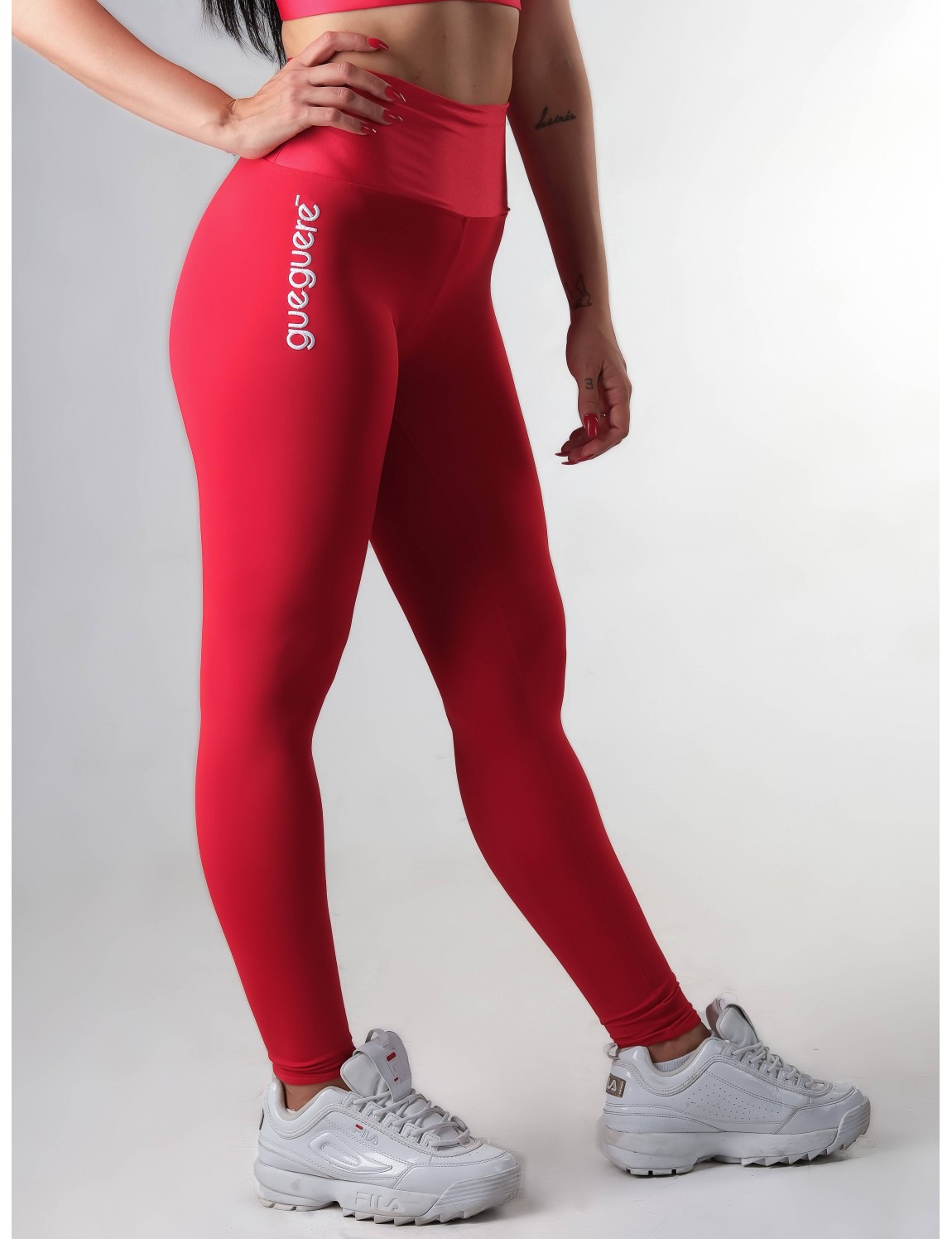 Leggings Mallas Fitness Talle Alto Mujer Rojo Fuchsia
