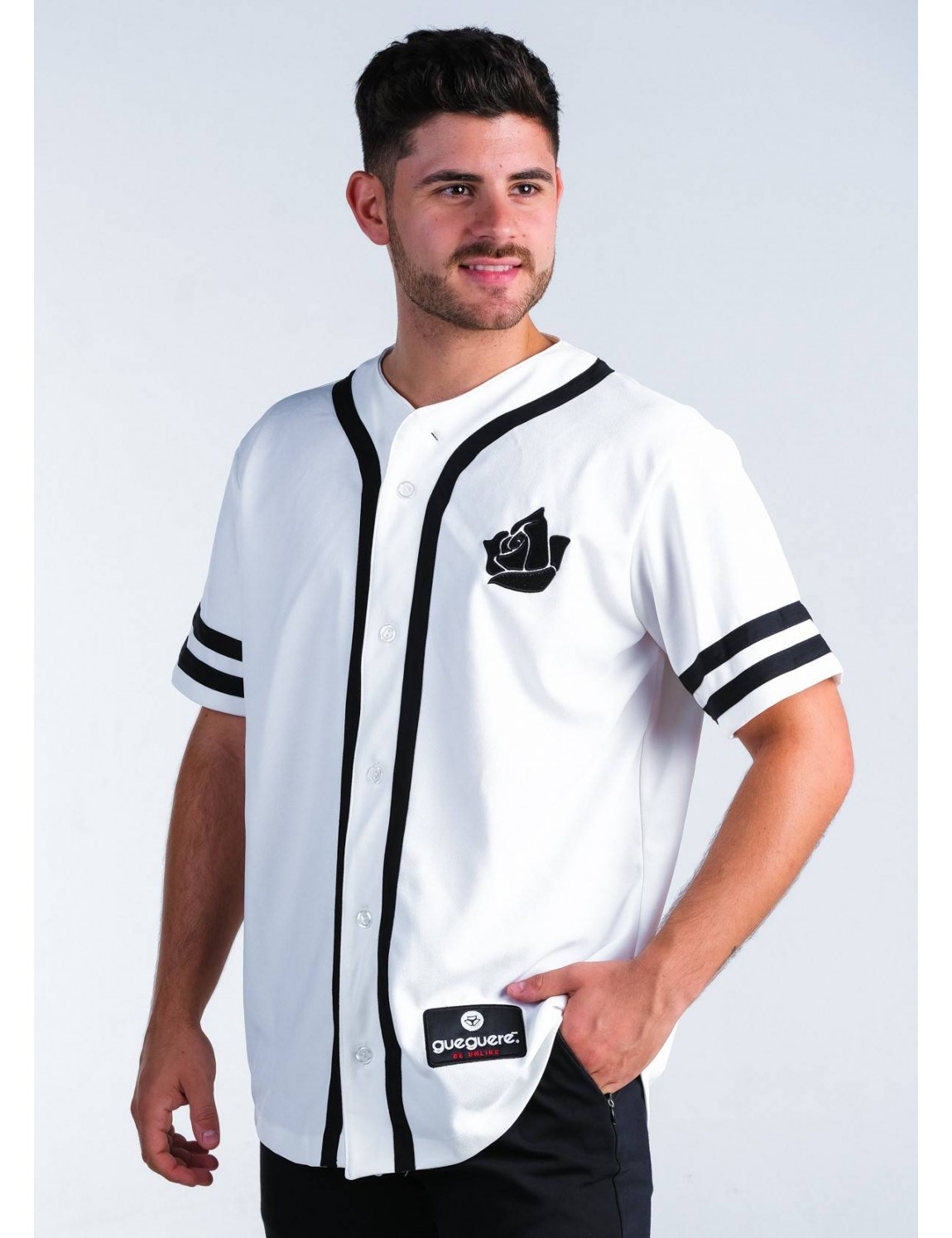 Camiseta blanca larga Baseball Style hombre especial para baile